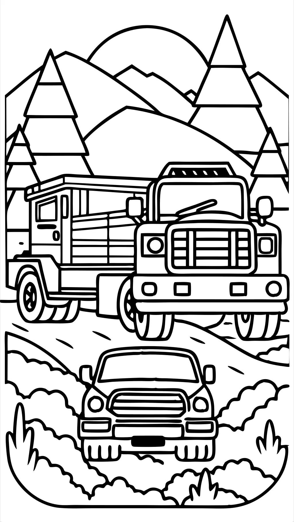 coloriages de voitures de camion